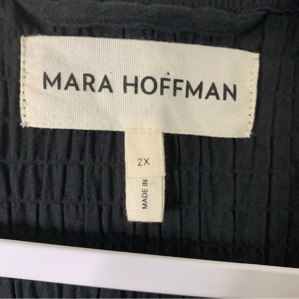 Mara Hoffman Cecilia Puff-Sleeve Organic Cotton Midi Dress black 2X - Picture 5 of 7